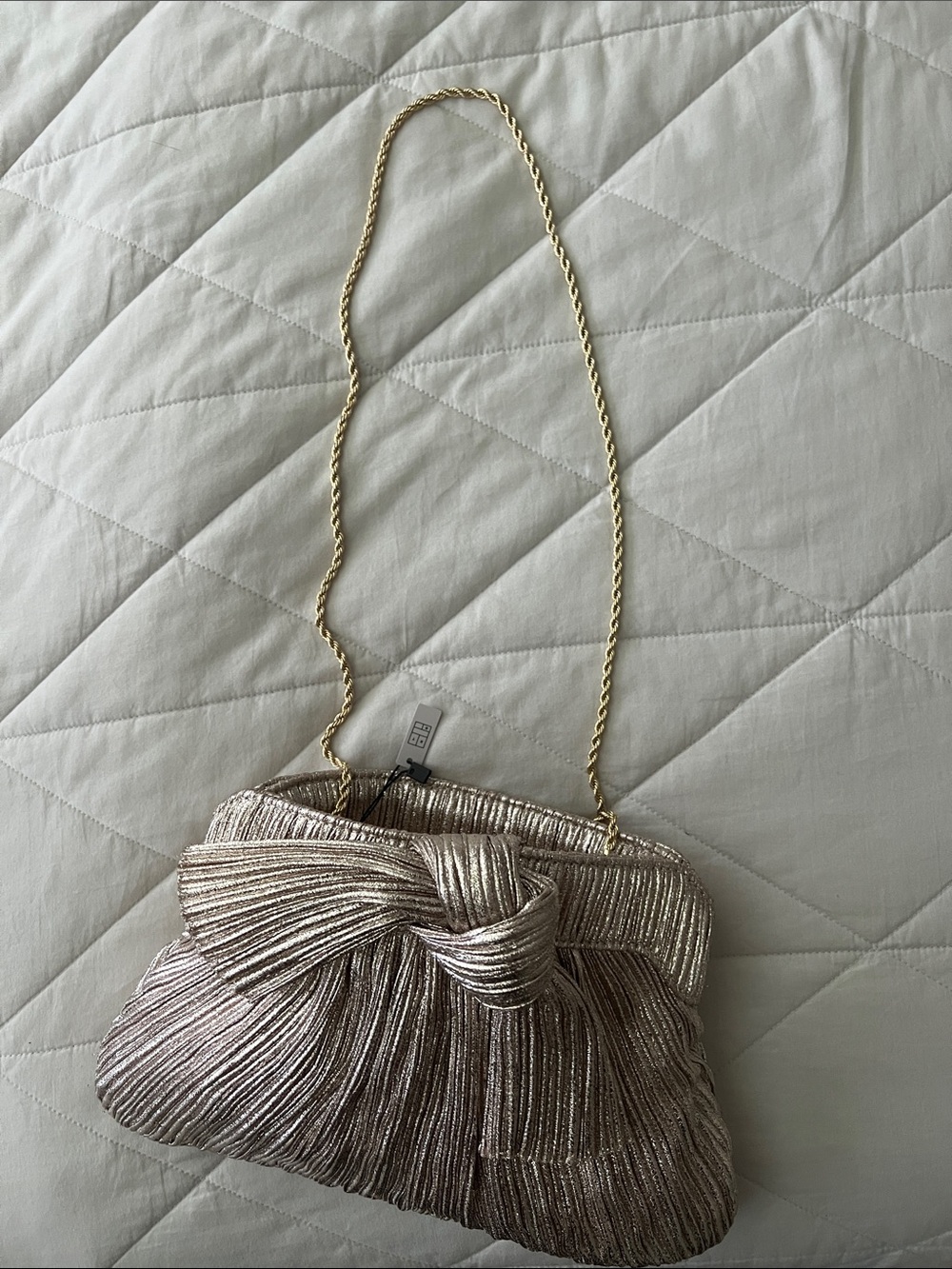 Loeffler Randall Bow Clutch Bag Shimmer NWT